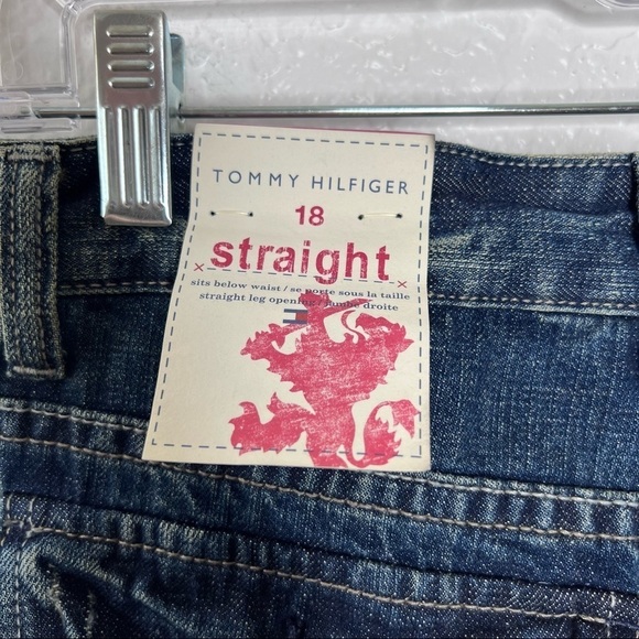 Tommy Hilfiger Jean Boys size 18 straight dark wash Blue Youth kids Dark Wash C2 - Picture 8 of 9